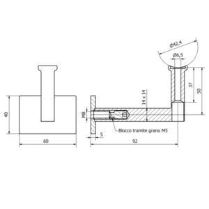 Pasamanos de pared de Ø 42,4 Inox AISI 304, acabado satinado tipo 5, longitud de 4,00 m con 5 soportes para barandillas, balcones, suelos de la barra de la pared, - Product Image 2