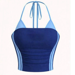 Débardeur Femme Sexy Style Européen et Américain, Imprimé Brésilien, Coupe Slim, Effet Contrastant, Style Soirée, à Nouer - Product Image 6