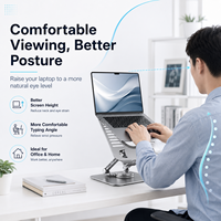 Nouveau support ergonomique pour ordinateur portable et tablette en alliage d'aluminium, pliable, certifié CE RoHS, 49,5x25x39cm, pour une utilisation prolongée sur le bureau