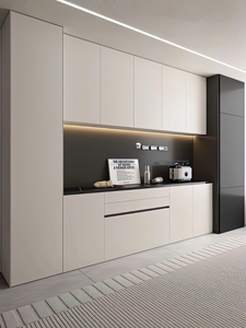 Armario lateral de comedor Simple moderno, armario de pared doméstico de Material de madera y vidrio para almacenamiento de alimentos para sala de estar - Product Image 6