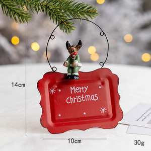 Décorations et porte-paniers de Noël très vendus, panneaux de bienvenue en <span class=keywords><strong>fer</strong></span> <span class=keywords><strong>forgé</strong></span> avec des motifs de bonhomme de neige, de renne et de vieil homme - Product Image 6