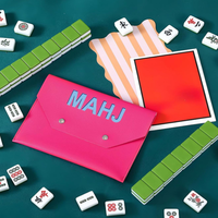 Porte-cartes en cuir PU pour Mahjong, pochette pour cartes, accessoires de Mahjong, étui de protection avec fermeture sécurisée, cadeau idéal