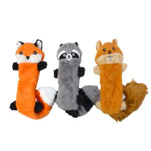 Vente en gros, Meilleure vente : Jouets à mâcher pour animaux de compagnie populaires, en peluche longue et couineurs, collection renard, raton laveur, écureuil, sans rembourrage, à presser - Product Image 3