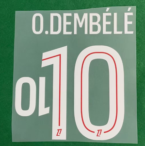 Наклейки-аппликации для футбола с именами и номерами D.DOUE, O.DEMBELE, VITINHA, BARCOLA, термотрансферные, бесплатная доставка - Product Image 3