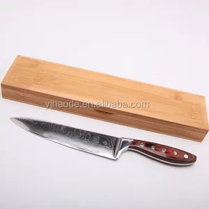 Novo design de 67 camadas vg10 damasco, faca com punho de rebite e caixa de presente de madeira