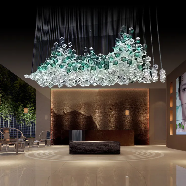 Hotelprojekt Einzigartiges Design Spezial isiertes Hotel Lobby Restaurant Kunden spezifische Luxus Moderne Kronleuchter Pendel leuchte