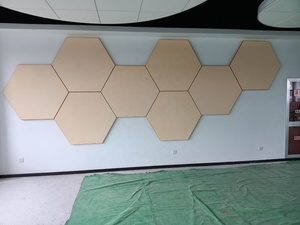 Panel de pared acústico de arte, materiales de fibra de vidrio, paneles de pared decorativos ignífugos para estudio <span class=keywords><strong>ciname</strong></span> - Product Image 6