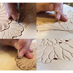 Dụng Cụ In Da Hand DIY Multi-shape Khắc Khuôn Gỗ Dập Nổi Da Sản Xuất Tem Đục - Product Image 5