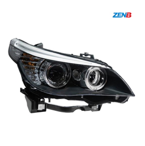 Pour BMW Série 5 E60 2003-2010, ensemble de phares version ancienne modifiée en version nouvelle avec lentille de projecteur LED Angel Eye pour feux de croisement - Product Image 2