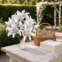 9-Köpfige Künstliche Lilien-Stiele für Hochzeitsgang-Dekoration Großhandel Hotel Blumenornamente