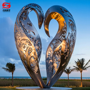 Statue de poisson décorative extérieure moderne en acier inoxydable poli avec couleur et taille personnalisées - Product Image 5