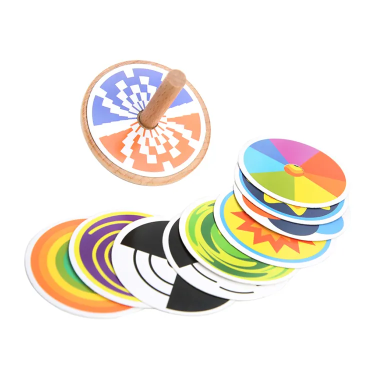 Креативные деревянные детские игрушки с гироскопом и переменным узором для раннего развития