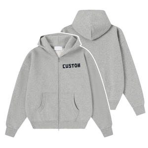 Sweat-shirts à capuche unisexes en polaire d'hiver avec logo personnalisé, broderie 3D, vente chaude, haute qualité, surdimensionnés, épaules tombantes, cordons colorés - Product Image 2