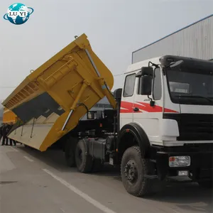 Batubara Mengangkut Superlink Silinder Hidrolik Double Penarik Dump Side Tipper Truk Dump Semi Trailer Untuk Dijual