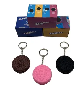 Nuovo Oreo biscotti simulazione PVC morbido motel portachiavi. Carino e creativo del pendente del regalo