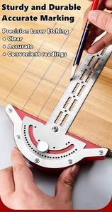 Stainless Steel Angle Protractor – 0-180 Degree Angle Finder, Woodworking Edge Ruler, Carpenter <b>Measuring</b> <b>Tool</b> – Precise, Durabl - Product Image 2