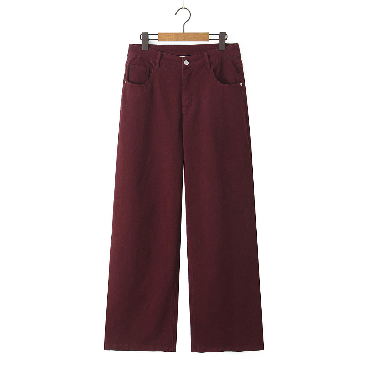 กางเกงขายาวสีเบอร์กันดี