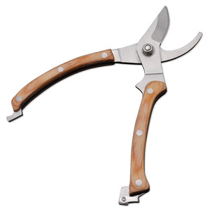 Sécateur de jardinage et de bonsaï en acier inoxydable 18 mm avec manche en bois, outil manuel robuste pour l'aménagement paysager - Product Image 1