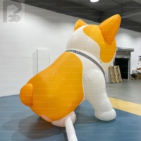 Chien gonflable géant réaliste Corgi de 13 pieds en tissu de haute qualité pour animalerie, parc animalier, marque d'animaux, événement de marché hors ligne
