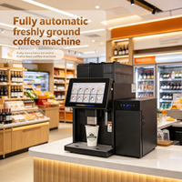 Machine à café commerciale à double bac à grains pour boulangerie, restaurant, café, écran tactile de 14 pouces, cafetière 16g, machine à expresso automatique