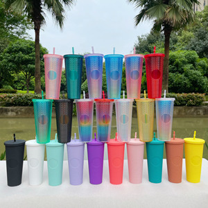 Tùy Chỉnh Tái Sử Dụng 700Ml Đôi Tường Bling Studded Xách Tay Cốc Cốc Nhựa Sầu Một Ly - Product Image 1