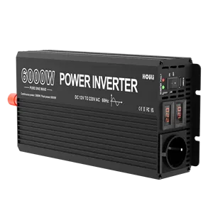 HOULI 3000W power pure sine wave solar off grid car 6000 watt inverter 12v 24v to 220v 6000w 6kw low frequency inverter 48v 4KW