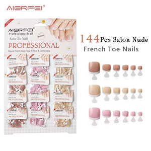 Aierfei cổ điển Pháp Toe cardnail Thiết kế 12 túi hình vuông Gel Nail Mẹo Hot Bán móng tay giả bán buôn - Product Image 5