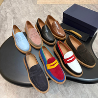 Mocassins en cuir de marque de créateur, chaussures plates habillées, style italien, décontracté chic, bureau, style italien original, luxe, taille Bia 48