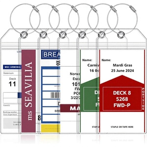 En stock Xlp01 19*10CM Étiquette de bagage verticale transparente scellée étanche Porte-carte d'identité Plaque nominative Badge de travail PVC - Product Image 1