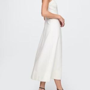 Nouvelle Arrivée Robe en Jean d'Été de Haute Qualité Style Affaires Noble Col Rabattu Délavé à l'Acide Longueur Midi Robe en Jean Modeste - Product Image 3