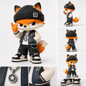 Figura de Anime Personalizada de Zorro Naranja, Muñeco Mascota de Cultura Urbana Moderna, Juguete de Diseño de PVC Premium para Exhibición en Escritorio - Product Image 4