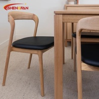 Chaises en bois de frêne de haute qualité, rembourrées, élégantes, style français européen, en cuir PU, pour la maison, le bureau, l'hôtel, chaise de salle à manger en bois massif