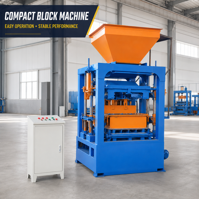 QT4-26 Semi Automatic Concrete Block Making Machine Hollow Solid Paver Interlocking Brick Production Line