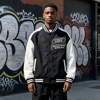 Veste de baseball de style universitaire en chenille brodée de haute qualité avec logo personnalisé, coupe-vent, streetwear