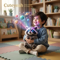 Muñeco de Peluche de Mapache con Control por Aplicación, Más de 60 Idiomas, IA con Voz Inteligente, Compañero Emocional, para Mayores de 8 Años, Peluche Educativo Interactivo, ODM
