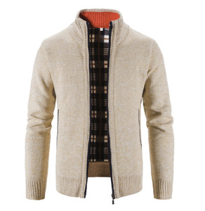 RUIQUWIN 2025 Nouvelle veste décontractée en tricot pour <span class=keywords><strong>homme</strong></span>, automne-hiver, douce et chaude, à manches longues, avec col montant, <span class=keywords><strong>manteau</strong></span> épaissi - Product Image 4