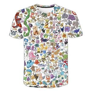 Maglietta a maniche corte per bambini con personaggi dei cartoni animati giapponesi Poke 2025, <span class=keywords><strong>top</strong></span> per ragazzi e ragazze. - Product Image 2
