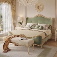 Französisches Massivholz-Doppelbett im Prinzessinnen-Stil, Amerikanisches Luxus-Schlafzimmerbett, Hochwertiges Hauptschlafzimmerbett, Hochzeitsbett