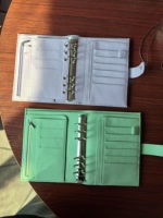 Carnet de budget A6/A7 de luxe personnalisé, planificateur à 6 anneaux, couverture rigide en cuir grainé de haute qualité, feuille de rechange, pochette zippée