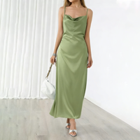 Robes de soirée et de nuit de luxe pour femmes, en satin de polyester, personnalisées avec logo OEM, sexy et dos nu