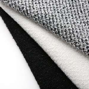 Tissu en tweed blanc à carreaux <span class=keywords><strong>laine</strong></span> grossière pour femmes automne hiver vêtements couleur unie Plaid nouveau Style - Product Image 4