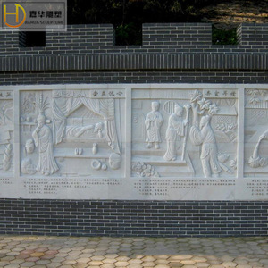 Mural de Pared de Estilo Chino con Relieve de Piedra Jiahua, Mármol Blanco, Decoración de Patio Interior - Product Image 1