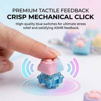 Wholesale Rubber Silicone 1-9 Keys Kawaii Cat Paw Mechanical Switch Keyboard Clicker Fidget Clicker Toy Keychain Portable ASMR