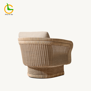 جودة عالية منسوجة يدوياً مقاومة للأشعة البنفسجية PE الروطان مقاومة للطقس تصميم حديث فندق أريكة إطار من الألومنيوم - Product Image 6