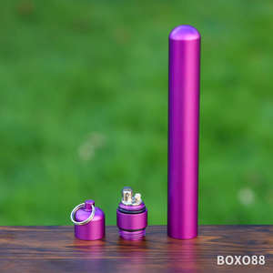 금속 담배 튜브 케이스 사전 롤 컨테이너 튜브 더 가벼운 사용자 정의 로고 흡연 액세서리로 키 체인에 은폐 어뢰 튜브 - Product Image 2