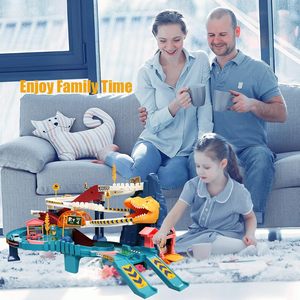 Pista de Carreras Eléctrica de Ensamblaje DIY con Escaleras, Coches y Sonidos, Juguete de Plástico ABS para Niños - Product Image 6