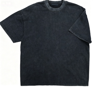 เสื้อยืดวินเทจผู้ชาย แขนสั้น ไซส์ใหญ่ ทรงโอเวอร์ไซส์ สีพื้น รับสกรีนโลโก้ แบรนด์แฟชั่น - Product Image 2