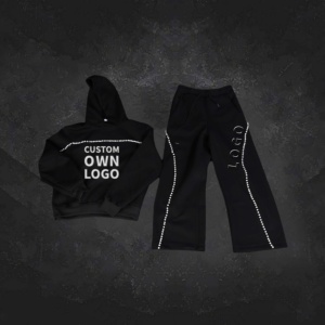 Tùy chỉnh thêu thiết kế Heavyweight áo thun và baggy Sweatpants Tracksuit hai mảnh đặt chạy bộ phù hợp với nam giới - Product Image 4