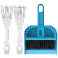 Ensemble de 3 brosses et pelles 2-en-1 pour nettoyer les cages à oiseaux, perchoirs, nichoirs et cages pour petits animaux - Éliminateur de fientes d'oiseaux