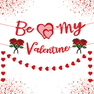 Día de San Valentín Tema Pull Flags Pull Banners Love Paper Strings Decoraciones para fiestas - Product Image 3